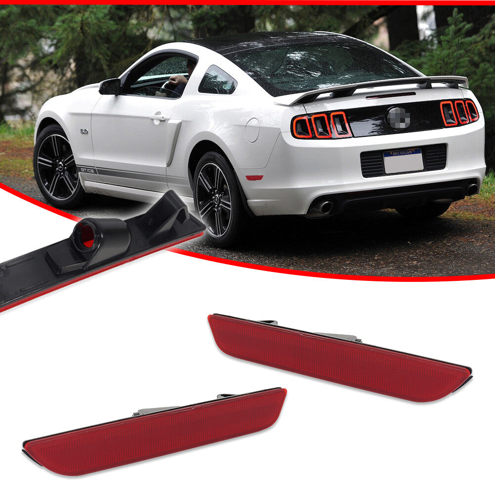 Red lens for rear bumper side marker light reflector on 2010-2014 for Ford Mustangs.