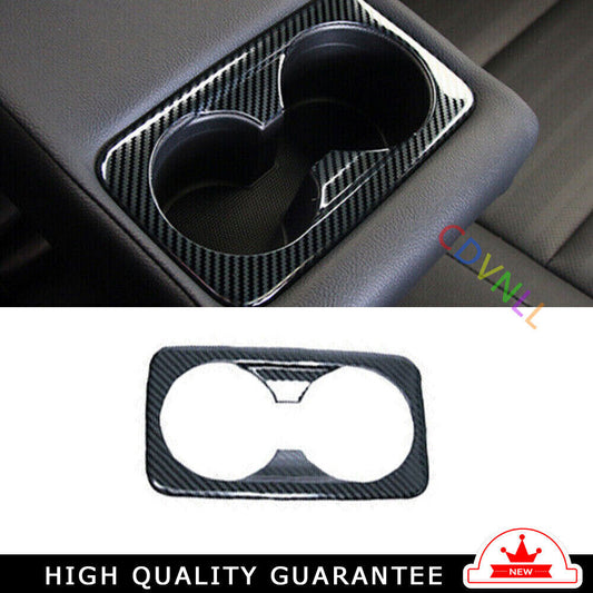 Rear Water Cup Holder Panel Trim Fit for Kia K3 Forte 2019-22 Steel Carbon Fiber