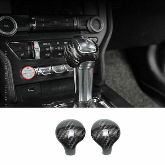 for Ford for Mustang 2015-2022 Dry Carbon Fiber Gear Shift Knob Shifter Lever 2PCS