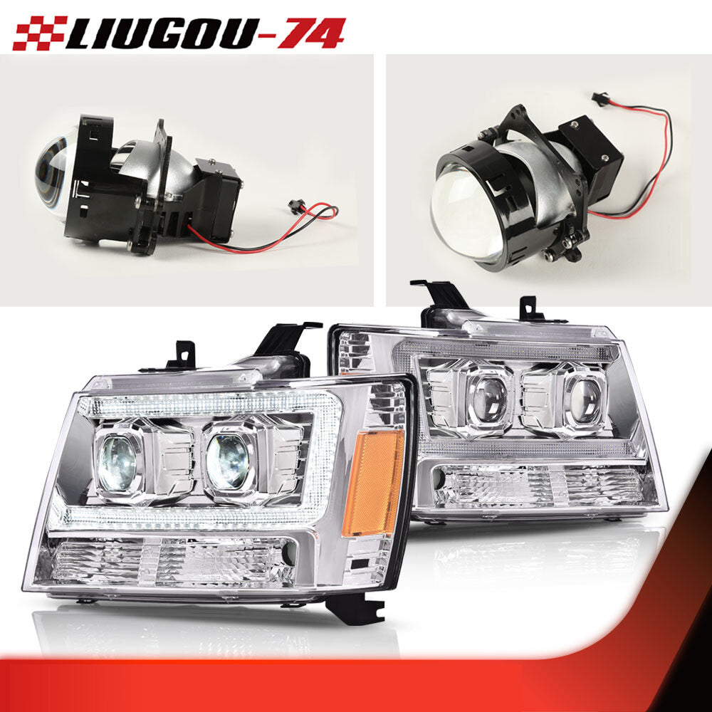 LED DRL+ turn signal headlights/amber corner lights suitable for 2007-2014 Tahoe/suburban vehicles.
