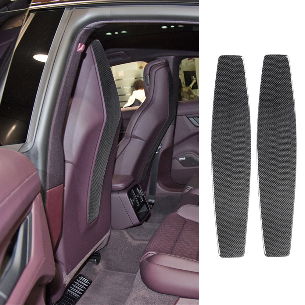 2¡ÁCarbon Fiber Front for Seat Back Panel Decorative Cover for Porsche Taycan 2019-22