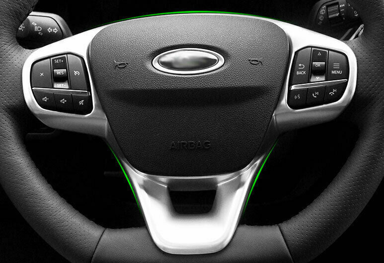 for Ford Escape Kuga 20-22 Matte Silver Inner Steering Wheel Frame Cover Trim 1X