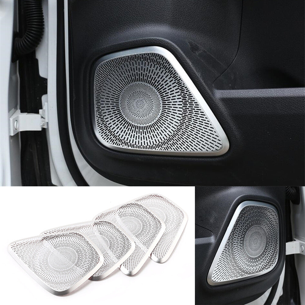 4¡ÁAlloy Silver Door Speaker Net Cover for Mercedes-Benz AB Class W247 GLB 2020+