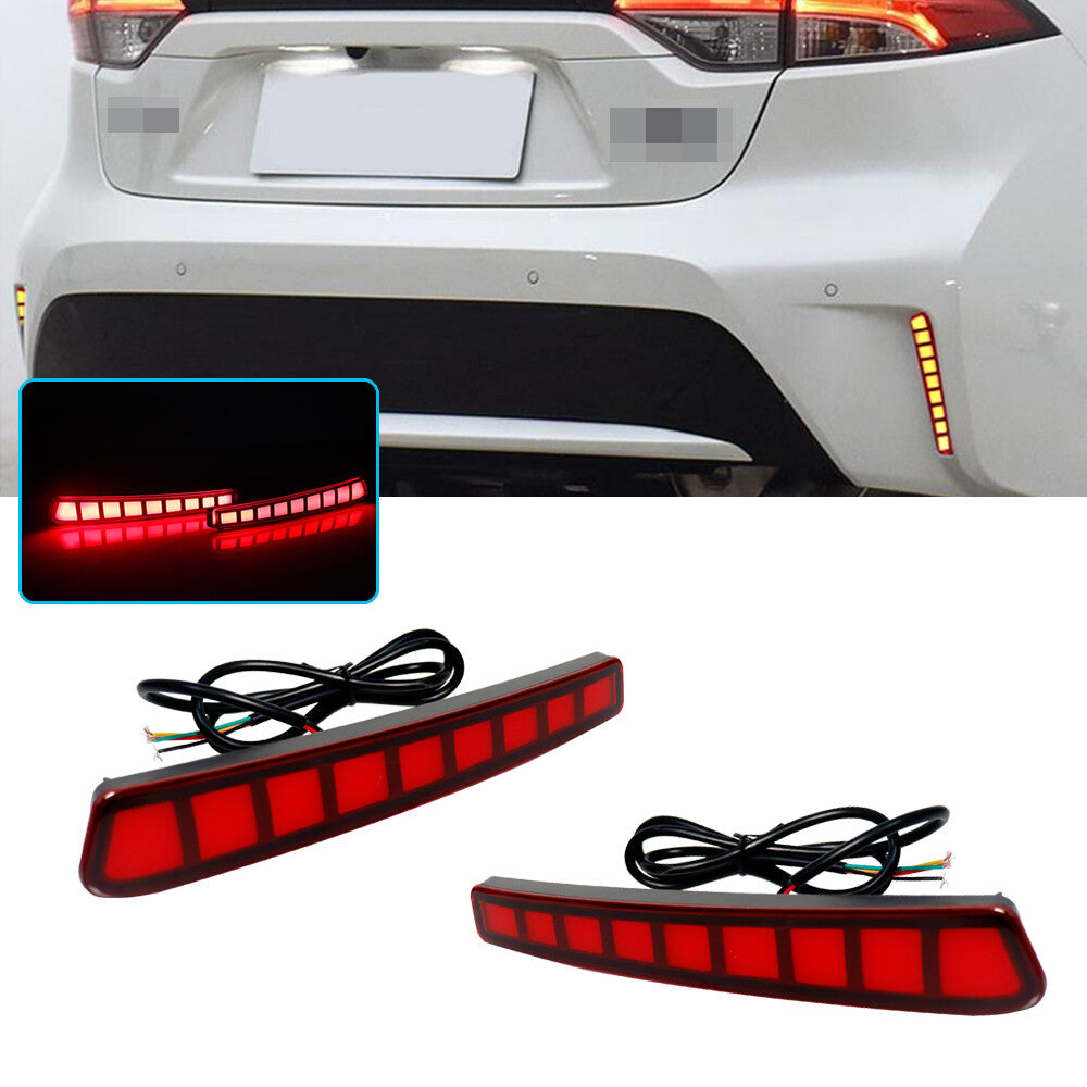 LED rear bumper brake and turn signal taillights for 2020-2023 for Toyota for Corolla