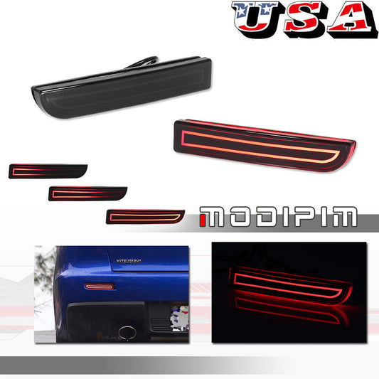 2 LED bumper reflectors for Mitsubishi Lancer Evo smoke brake turn signals