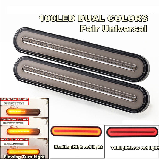2x 100LED Car Trailer Truck Rear Stop Flowing Turn Signal Brake Rear Tail Light