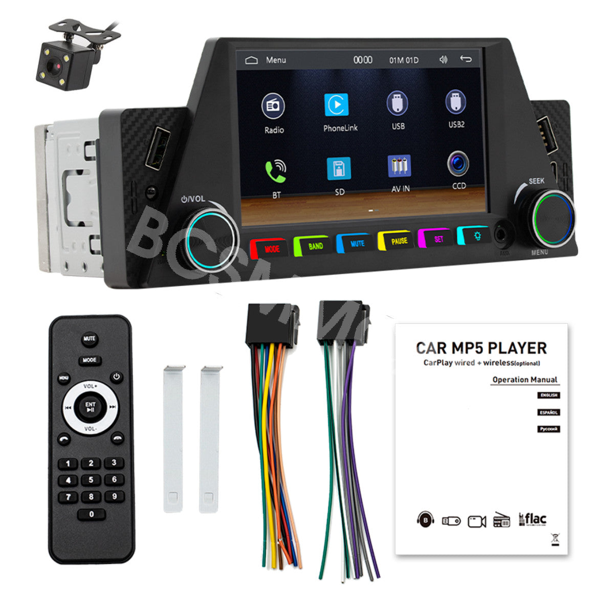 4.7inches Car Stereo Radio Single Din Bluetooth For Wireless Caplay Android Auto