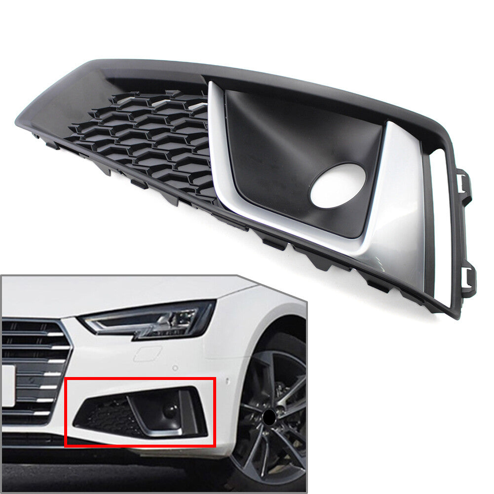 Front Bumper Grille Left Fog Light Lamp Cover Fit for Audi A4 B9 S-LINE S4 2018-2020