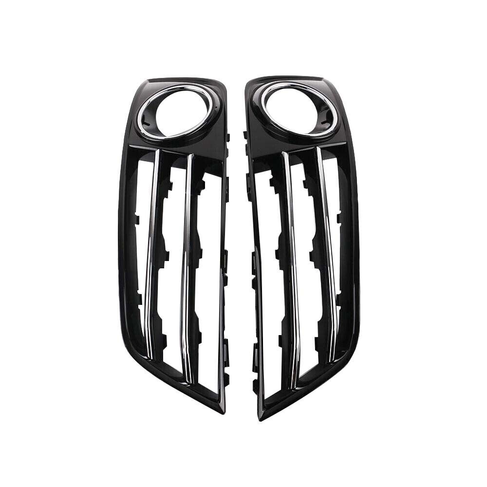 L + R Front Bumper Fog Light Grille w/ Chorme Cover for Audi for A8 D4 2011-2014