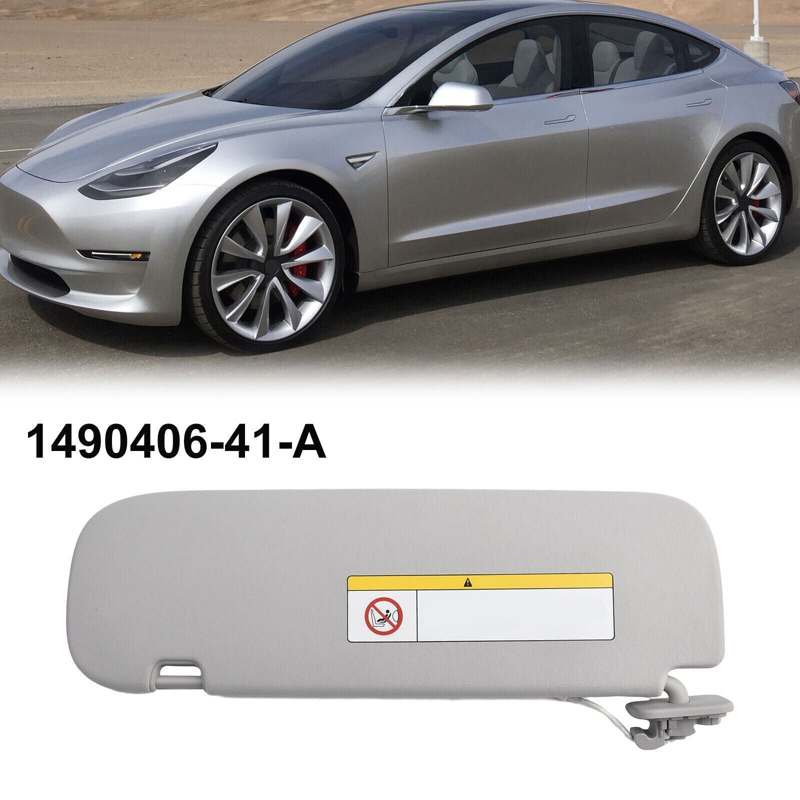 Right Side Sun Visor for Tesla Model 3 / Y 2021-2022 1490406-41-A Durable AT