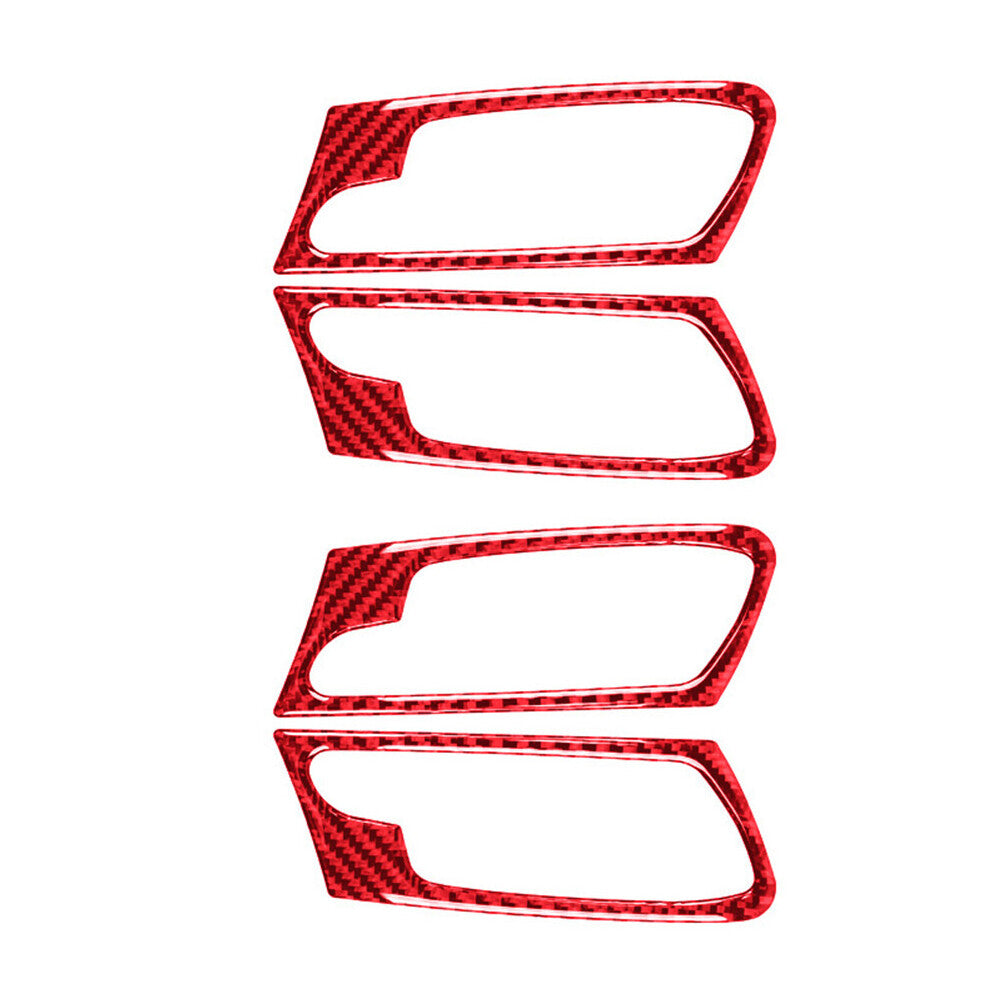 Red Carbon Fiber Door Handle Frame Cover for BMW X5 E70 X6 E71 2008-2013 Type A