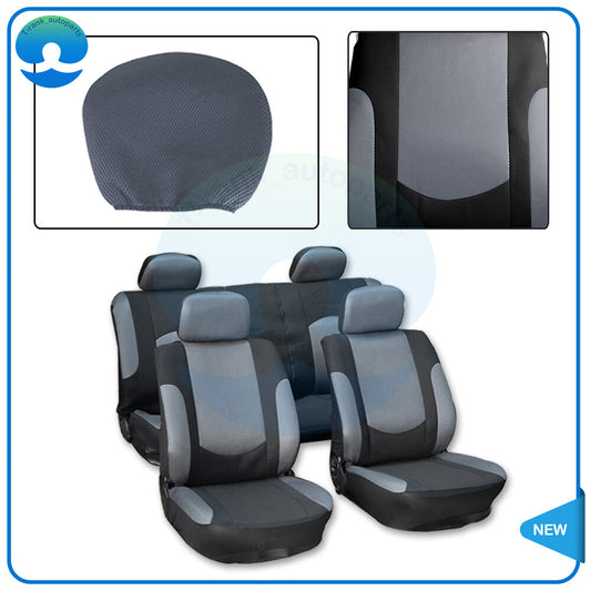 10Pcs Black Gray Car for Seat Cover Full Covers 3 MM Sponge Padding Set for Cadillac
