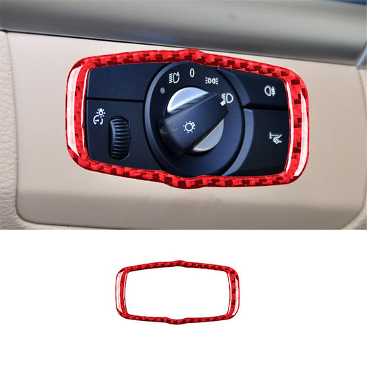Red carbon fiber headlight control for BMW X5 E70 X6 E71 2008-2013 type B