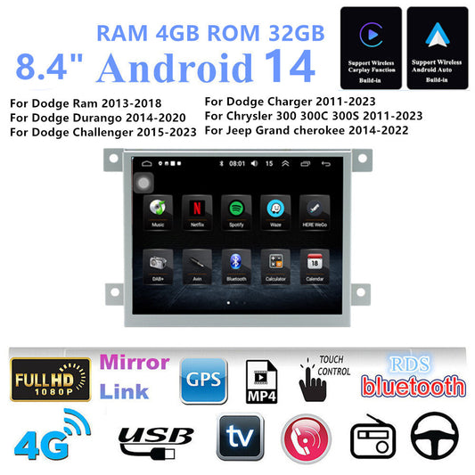8.4 for Dodge for Charger for Challenger CarPlay Android Auto Radio Stereo NAV GPS WIFI