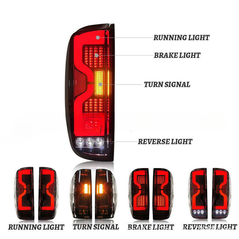 Suitable for Ford Ranger 2012-2021 LED Pair of Rear Brake Lights with Smoked Taillights