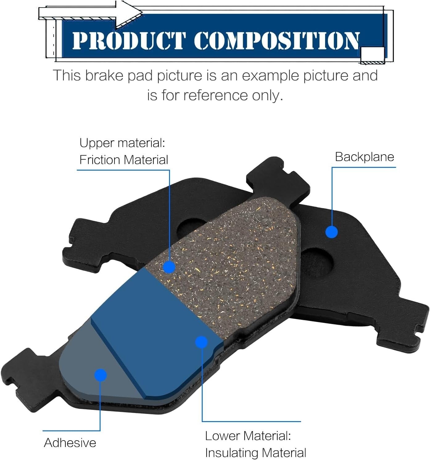 Brake Pads for YAMAHA XVS950 V-Star 950 Tour 2009-2014 / XVS950R XVS 950 Bolt