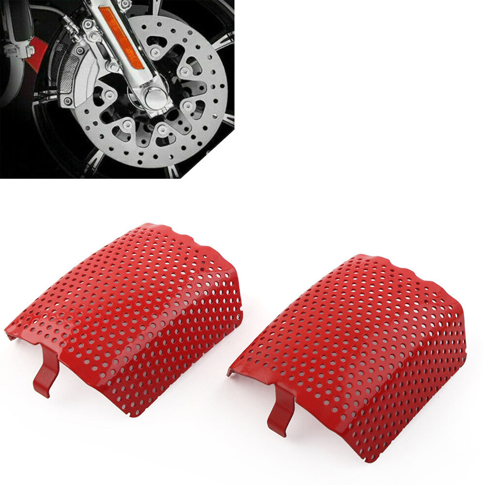 for Harley V-Rod  Touring 2006-2019 Red Steel Front Caliper Screen Inserts