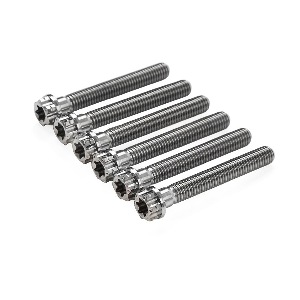 6pcs Bolts Torx Head Flange Screws M6x50mm For Motorcycle Bike Silver