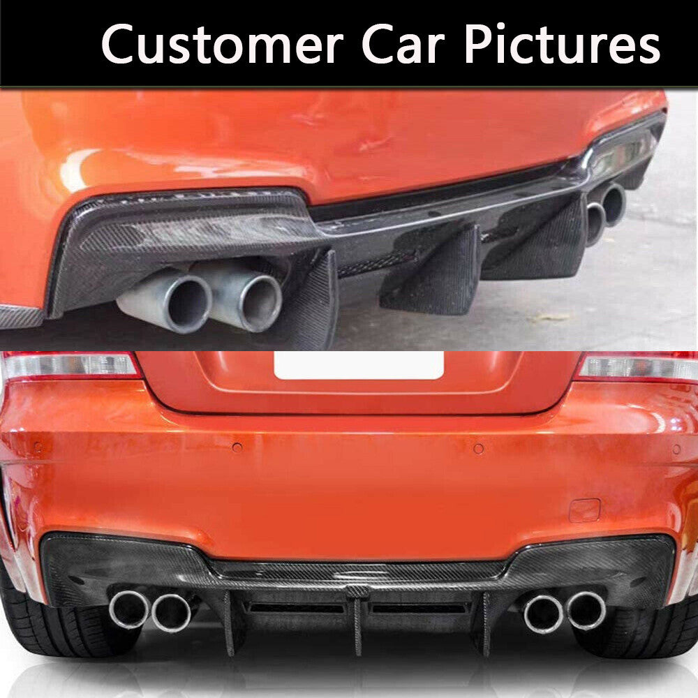 for BMW 1 Series E82 1M Coupe 11-16 Carbon Fiber Rear Bumper Diffuser Chin Lip
