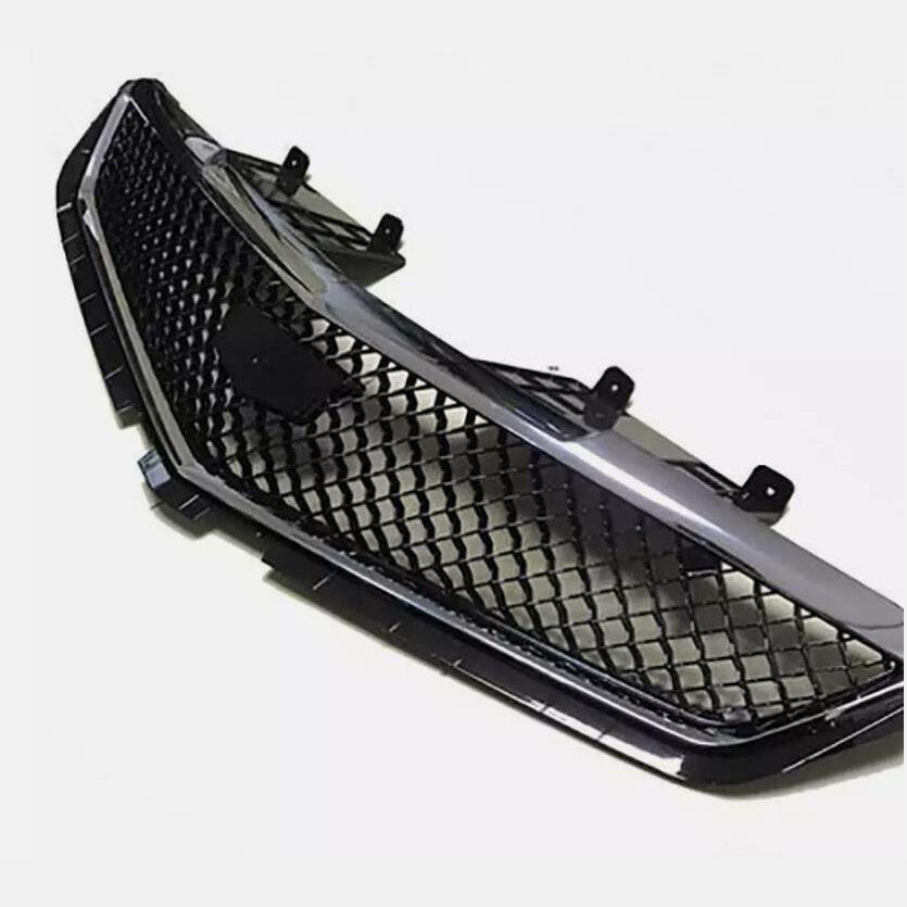 for Cadillac ATS-V 2013-2019 Glossy Black Front Upper Bumper Mesh Grill Grille