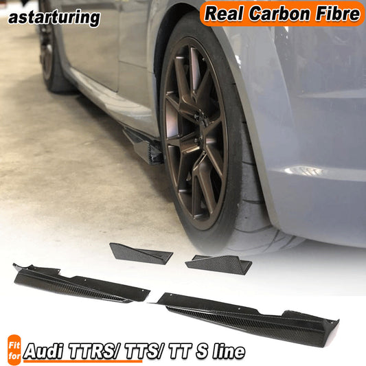 for Audi TTRS/ TTS/ TT S line 2015-2018 REAL Carbon Side Skirts Splitter Spoiler
