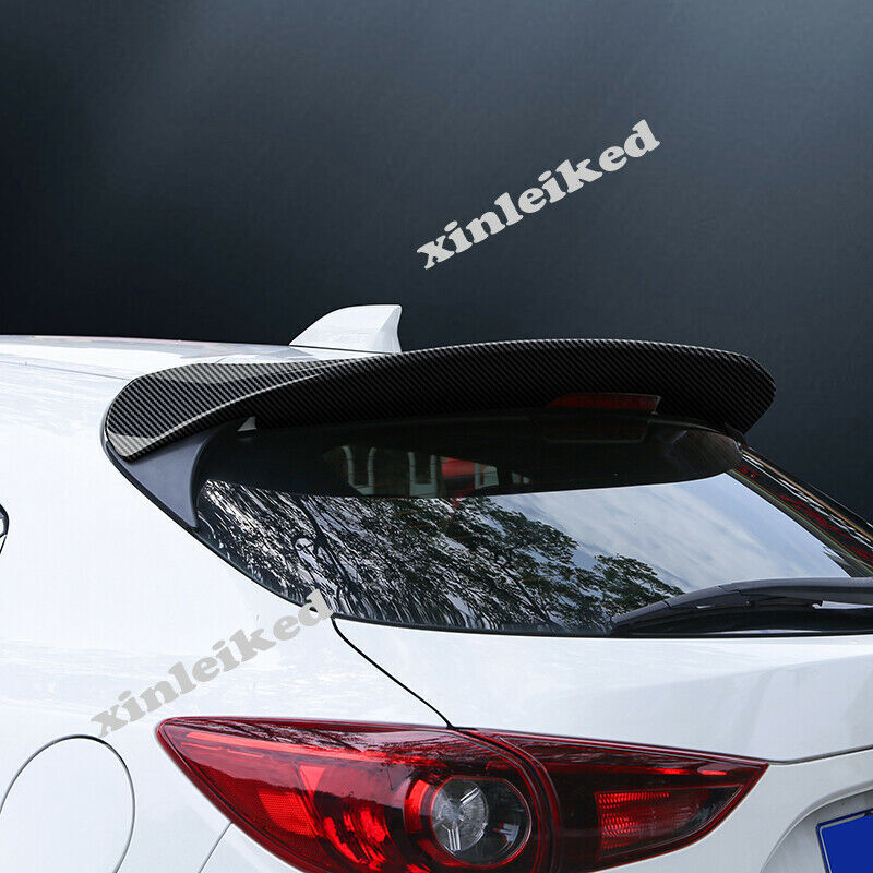 for Mazda 3 Axela Hatchback 2014-18 Carbon Fiber Rear Roof Top Spoiler Wing Lip