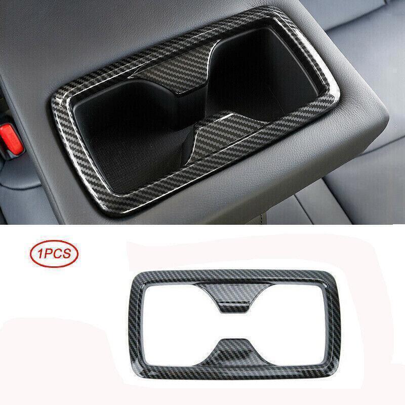 for Toyota RAV4 19-2024 Carbon Fiber ABS Rear row Water Cup Holder Cover Trim 1X