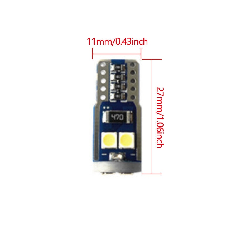 Green Light 10Pcs T10 3030-6SMD LED Lights License Plate High Lights Bulb