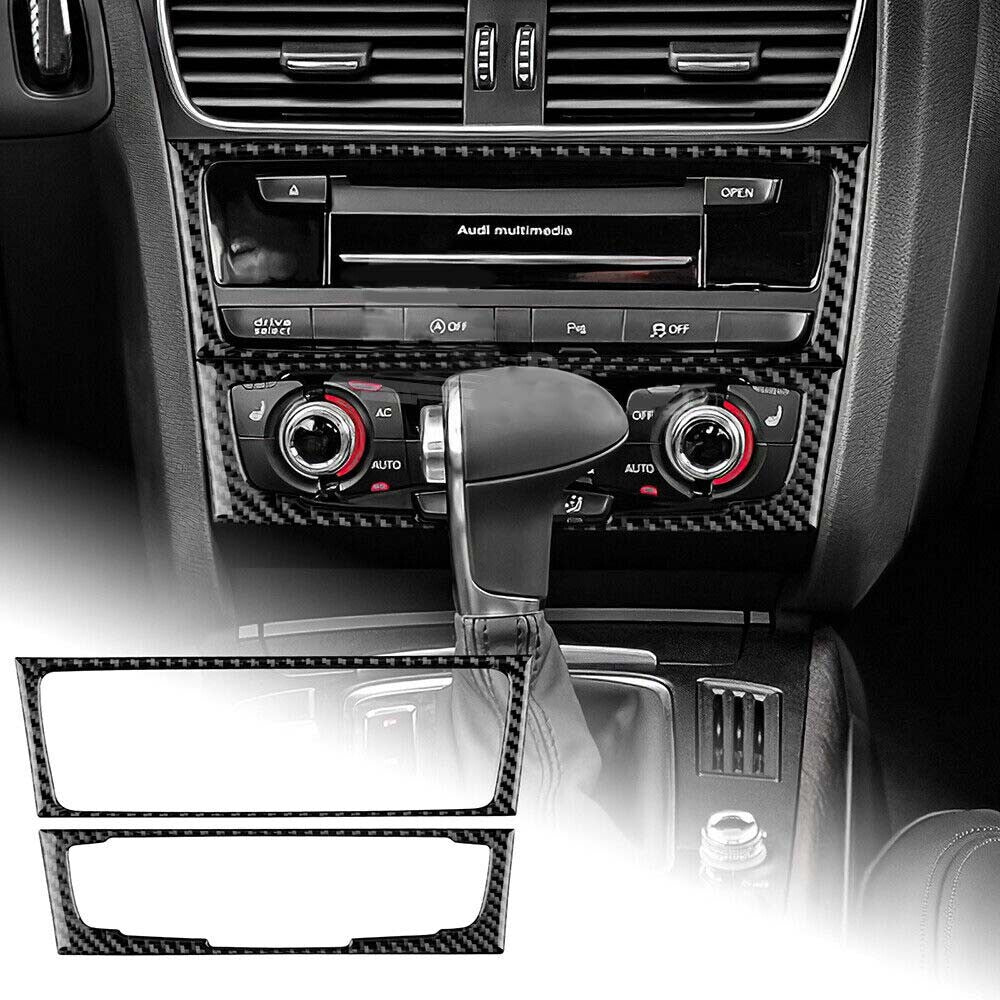 Black center control console sticker carbon fiber for Audi Q5 for A4 for A5 2009-2016