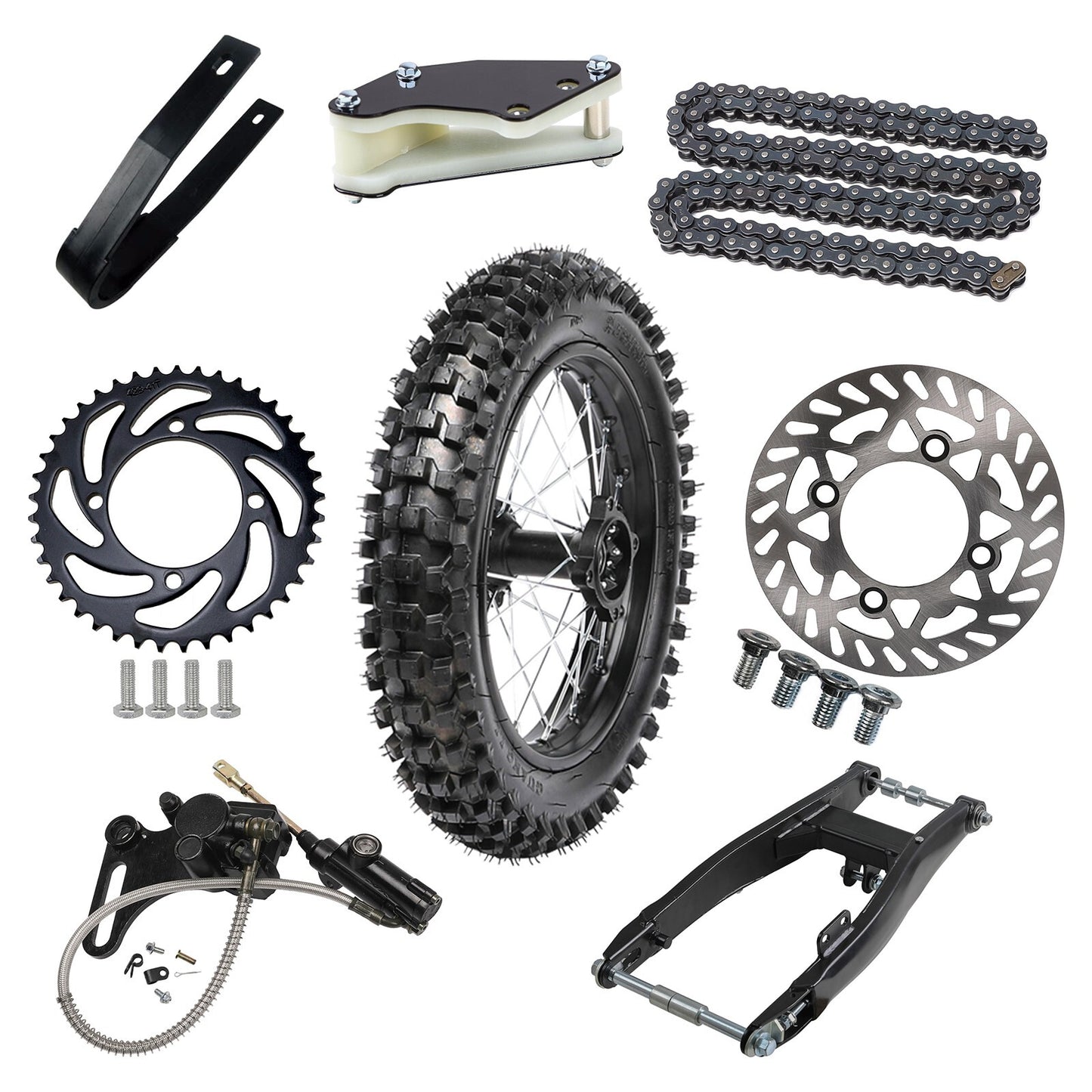 90/100-14 inch rear swingarm tire rim brake kit for Dirt Bike Coolster 125cc