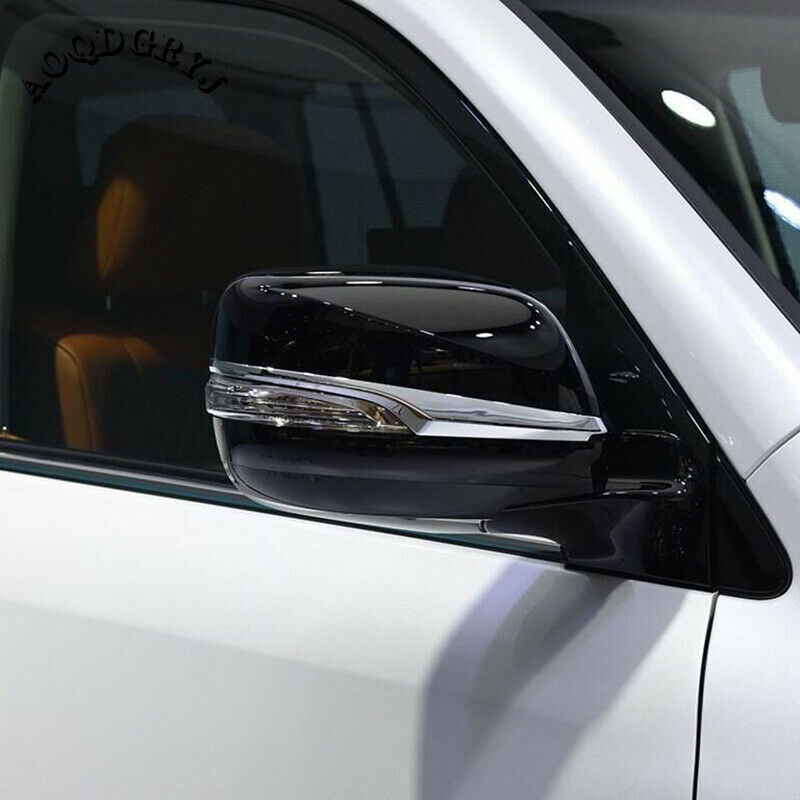 Glossy Black Rearview Mirror Housing 2x for LEXUS LX570 2016-2021 W/ Chrome Trim