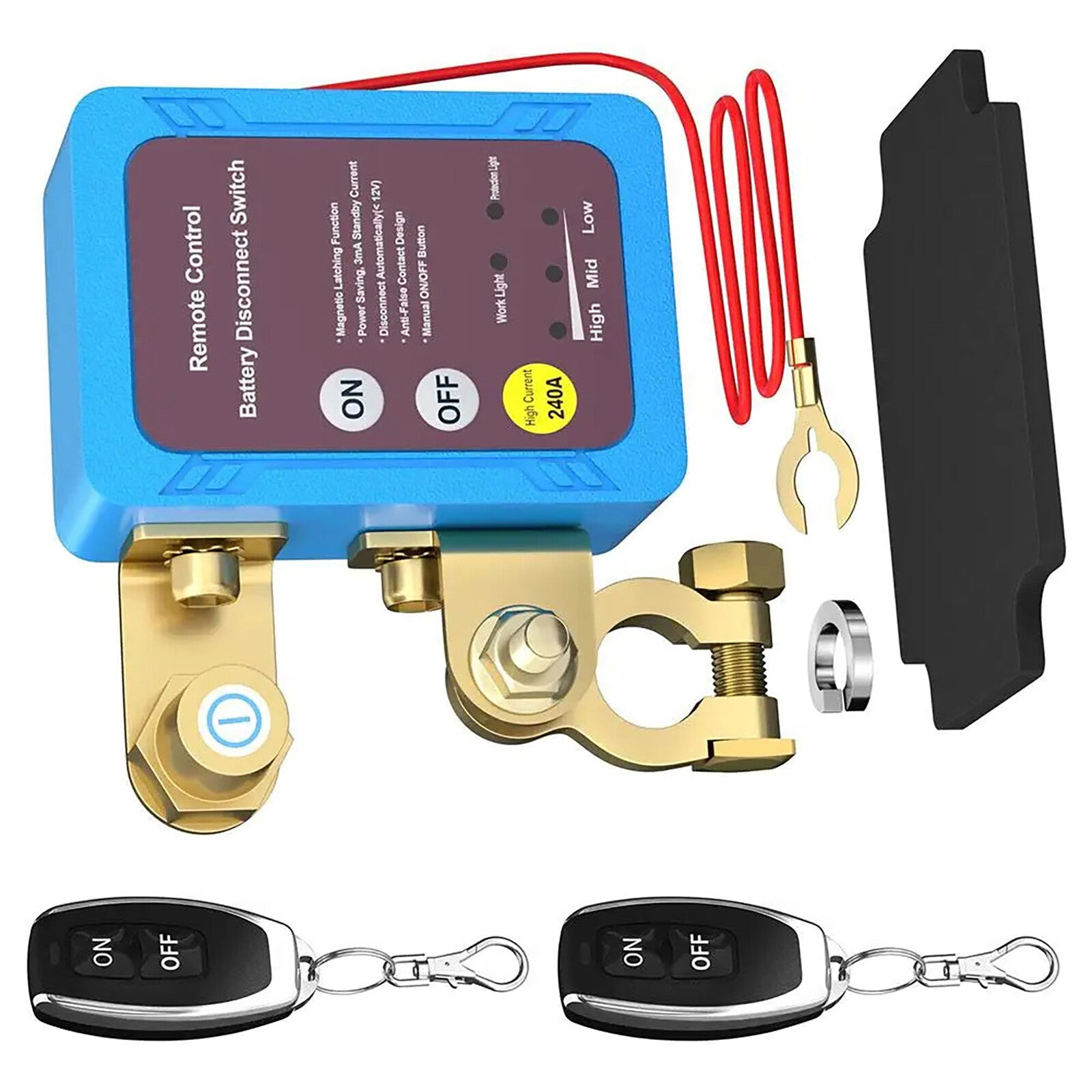 1 Set 12V 240A Remote Battery Disconnect Switch Accessories For Auto RV ATV