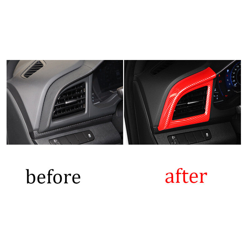 for Hyundai for Elantra 19-20 Carbon Fiber Red Style LR AC Air Outlet Vent Cover 2X