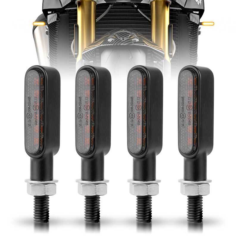 4X LED Motorcycle Turn Signal Indicator Amber Light E24 Universal for Mini Lamp