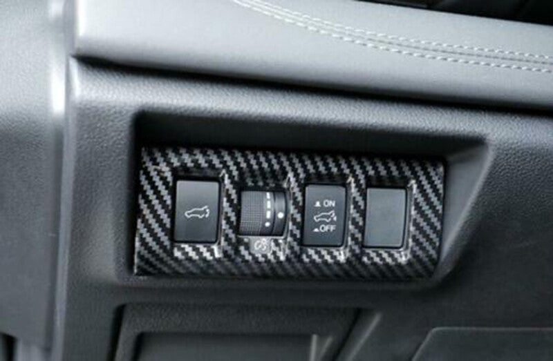 for Subaru Outback 2020-23 Carbon Fiber Style Headlight Switch Button Cover Trim