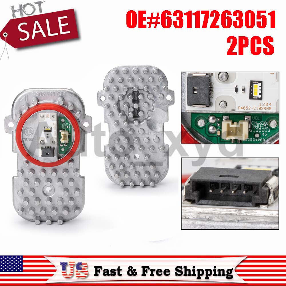 2 DRL headlight LED control modules 63117263051 for BMW 328i, 335i, 335is