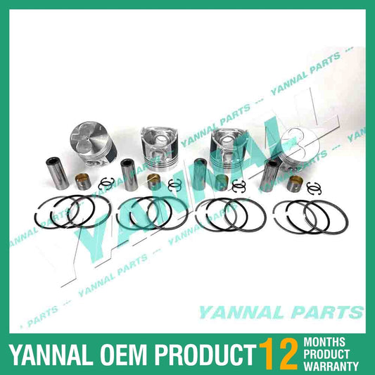 4-piece piston with piston rings + 0.5 mm for Shibaura N844 engine (oversized)