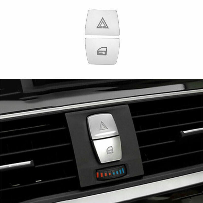 for BMW 3 4 Series GT 2014-18 ABS Silver Warning Light Switch Sticker Cover Trim
