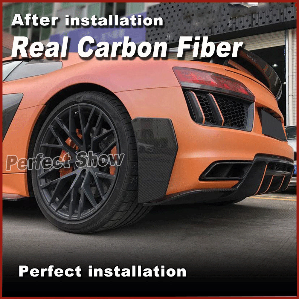 for Audi R8 Gen 2 4S 2016+ REAL CARBON FIBRE Rear Lower Bumper Splitters Canards