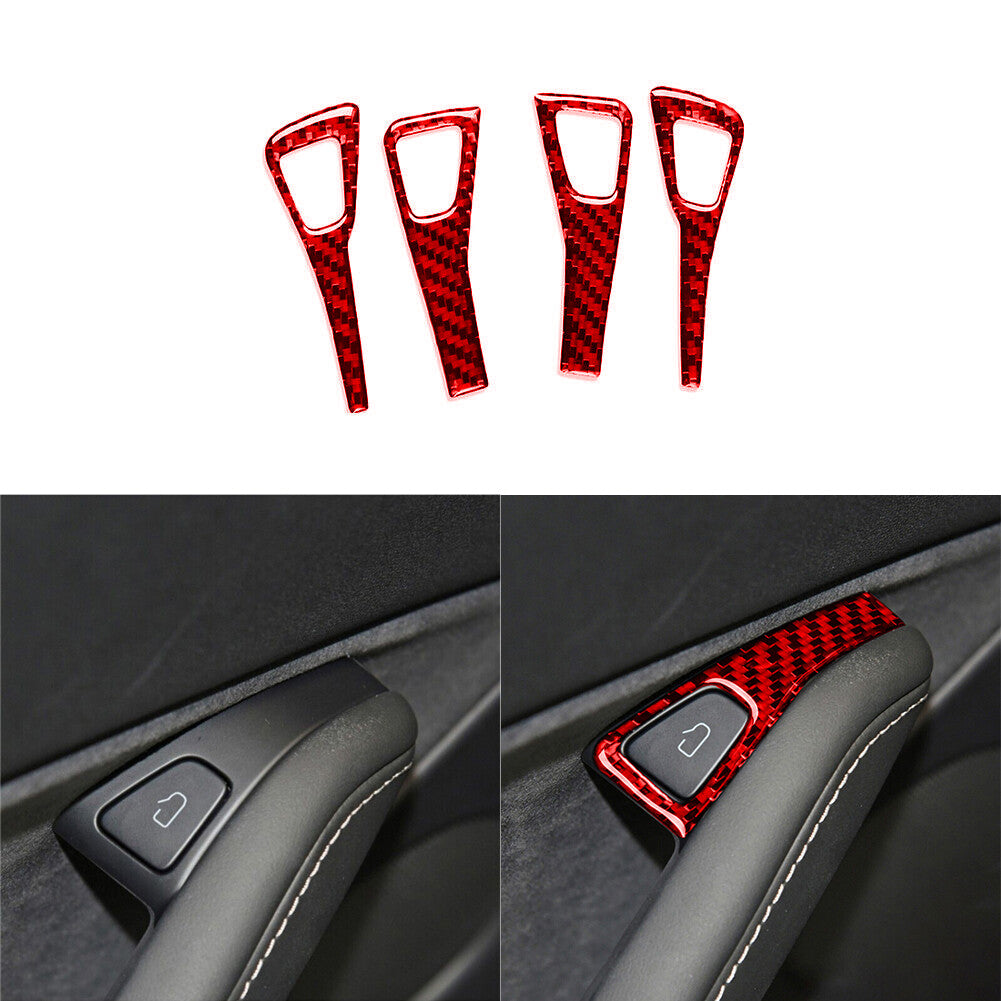 4X Carbon Fiber Interior Window Lift Switch Button Cover Trim for Tesla Model 3Y