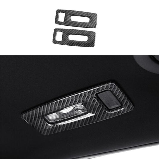 2x Carbon Fiber Rear Reading Light Cover Trim Black for Ford Explorer 2011-2019