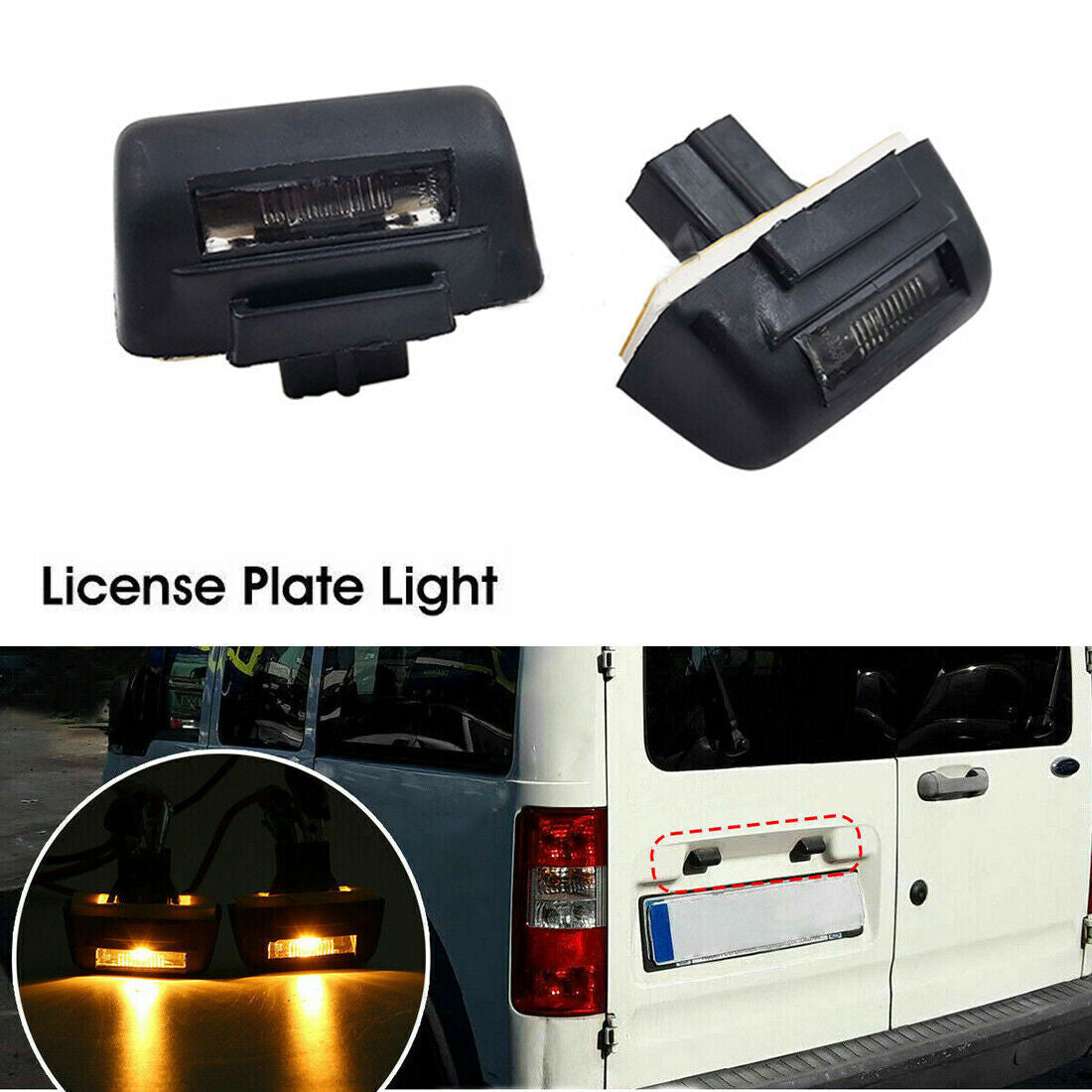 for Ford Transit LED license plate lighting rear MK5 MK6 MK7 1985-2013
