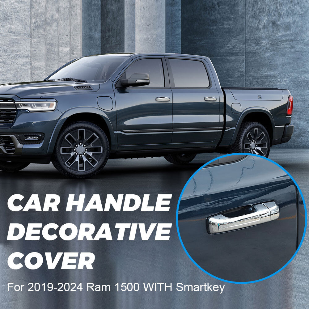 Chrome For 2019-2024 for Ram 1500 With Smartkey Cab Door Handle Covers Accessories