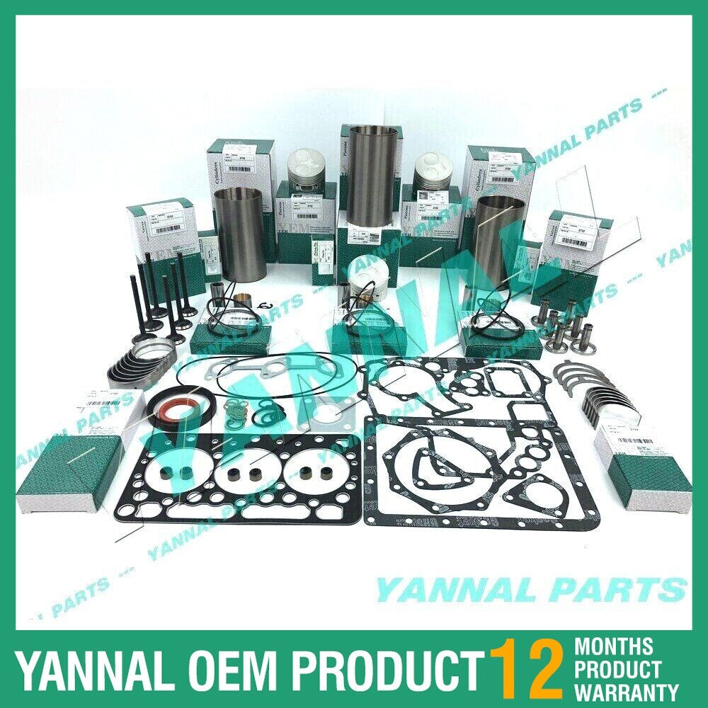 Overhaul engine rebuild kit for Kubota D722 engine, 3 cylinders, suitable for Bobcat MT52