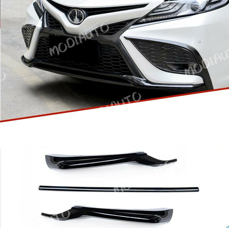 for Toyota for Camry SE/XSE 2021-2023 Black Front Bumper Bottom Bezel Cover Decor 3x