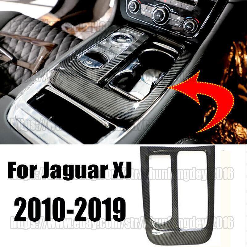 for Jaguar XJ 2010-2019 Carbon Fiber style Central Console Gear Shift Frame Trim