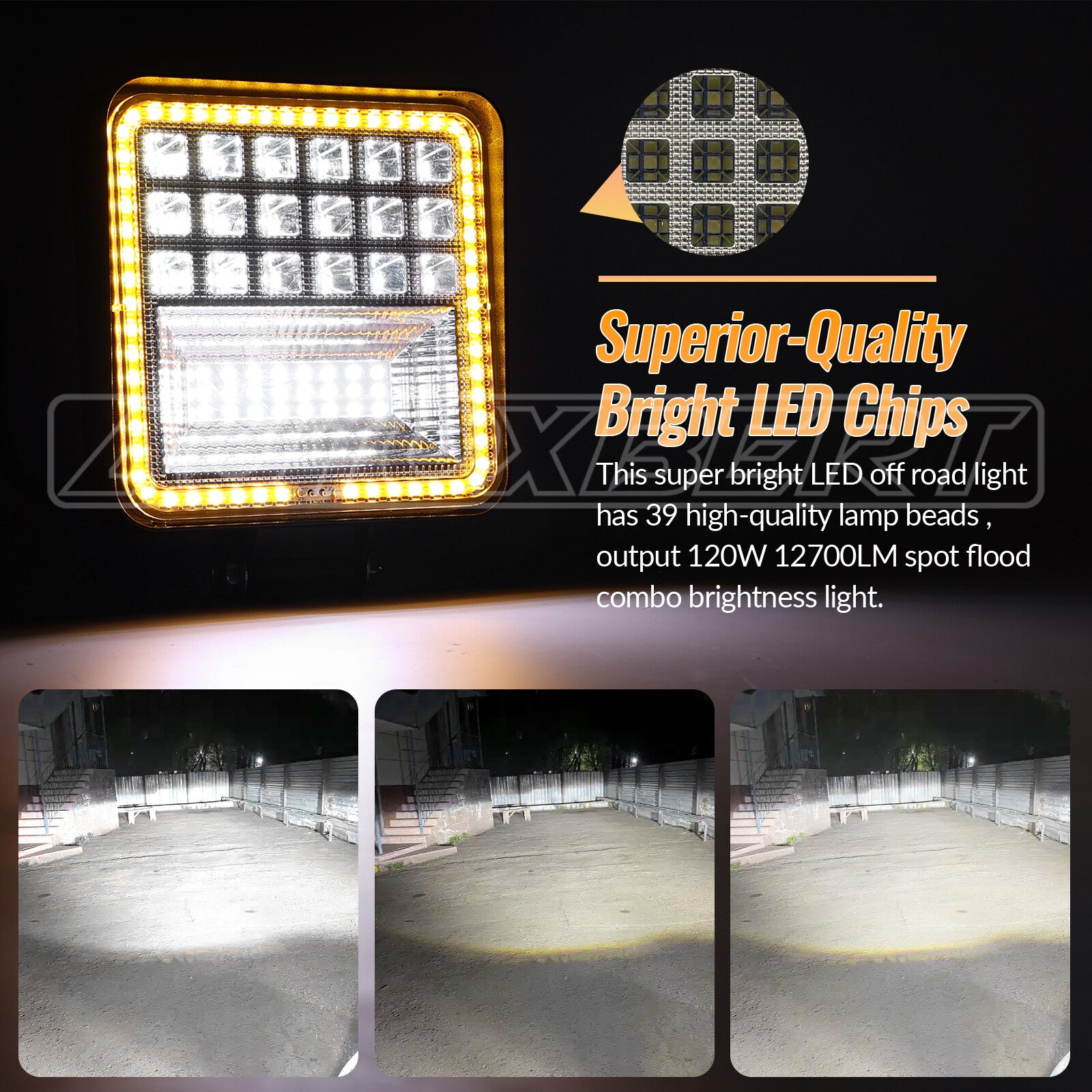 4inch 120W LED Work Light Bar Flood Fog Lamp Offroad Driving Truck SUV ATV 4WD