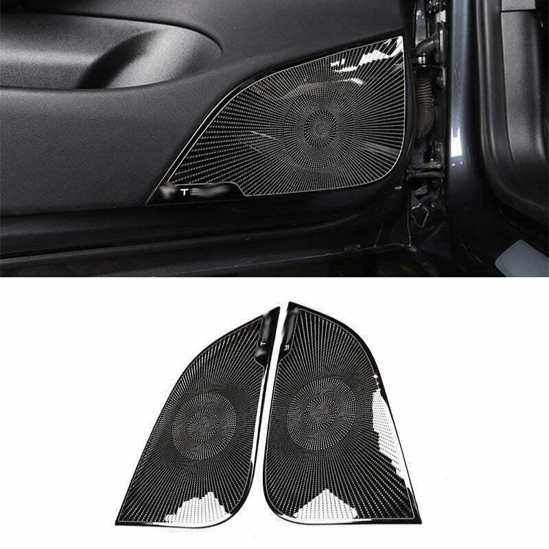 for Tesla Model 3 2017-2022 Black Steel Inner Door Speaker Frame Cover Trim 2pcs