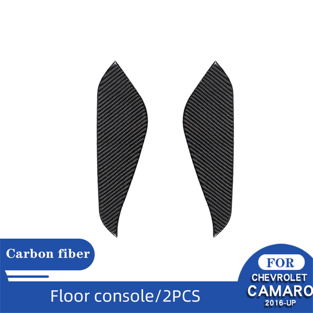 2¡ÁCarbon Fiber Central Gear Shift Side Panel Trim for Chevrolet Camaro 2016-2023