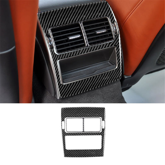 2X Central Control Rear Air Vent Trim Cover Carbon Fiber for Jaguar XF 2009-2011